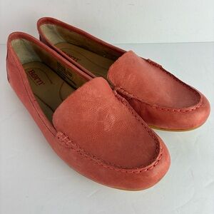 Born Peach Leather Driving Moccasins Loafers
